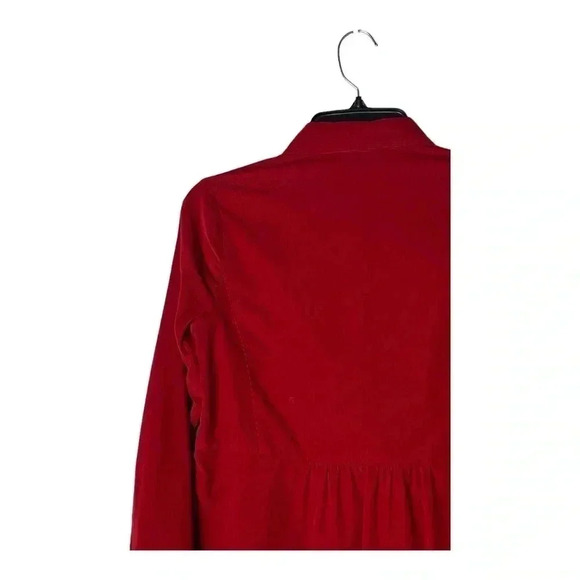 1852. J.JILL LONG SLEEVE CORDUROY MATERIAL FULL BUTTON UP TOP PLEATED BACK SZ XS - Picture 9 of 10